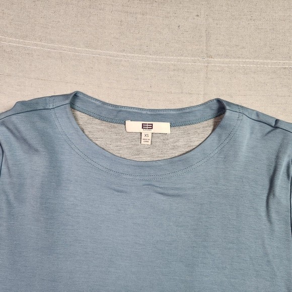 etcetera Top Womens XS Blue Kimono Sleeve Oversized Shirt Rayon Blend - Picture 3 of 14